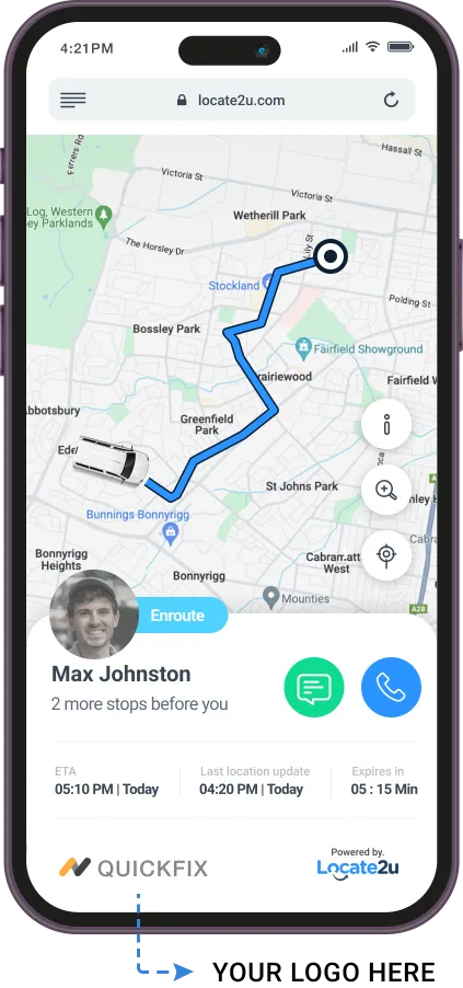 Real-time fleet tracking showing live vehicle positions on a map